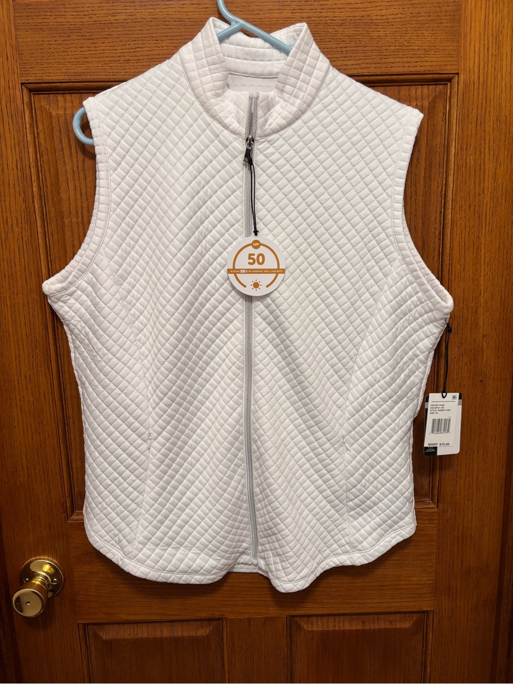 Tail White Label Women’s Curved Hemline Quilted Golf Vest Sz XL. NWT